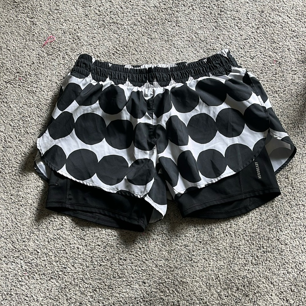 Adidas Marimekko collaboration shorts with attached bike shorts